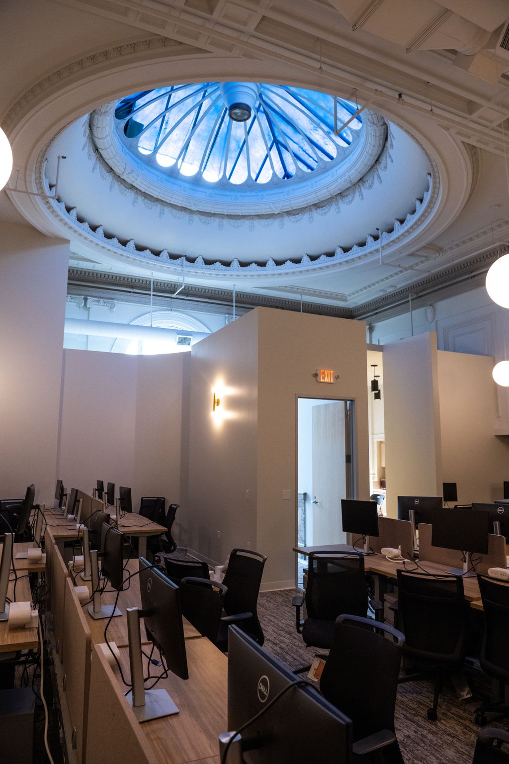 Original dome skylight over a finished open office, San Francisco