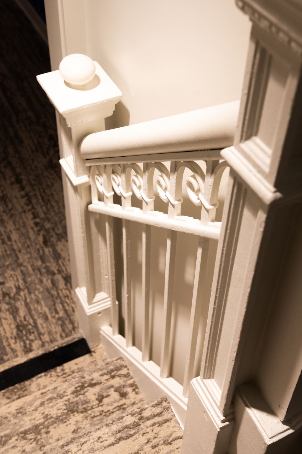 Original painted wood balustrade detail