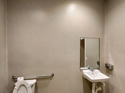 Same commercial restroom after LPD repair